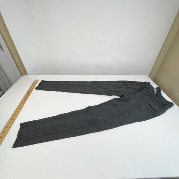 Athleta Ponte Moto Skinny Pant Leggings Heather Gray Sz 2 Womens Zip Pockets - Picture 2 of 10
